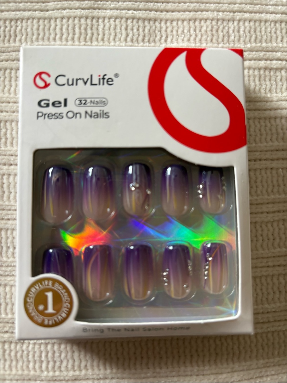 New Curvlife Purple Ombre Gel Press-On Nails - 32 Pack